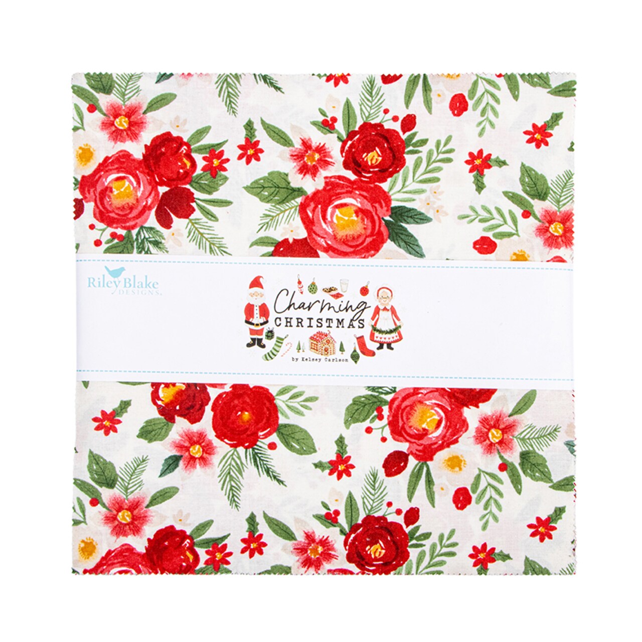 Charming Christmas 10" Square Pack (Layer Cake / 10" Stacker) by Kelsey Carlson for Riley Blake (10-16350-42)